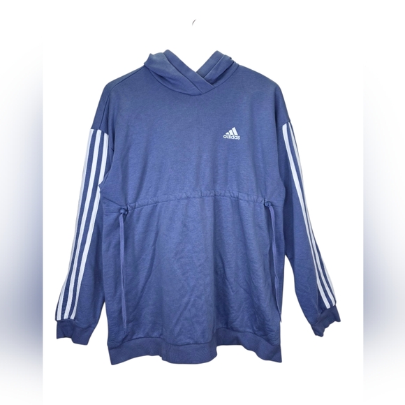 Adidas Cotton 3-Stripes Maternity Hoodie Orbit Violet White MD Adjustable SIZE S - Picture 1 of 14